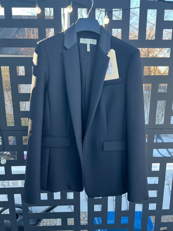 Rag & Bone Timeless Blazer II w/Leather Collar ~ Sz 8 (RET. $595.)