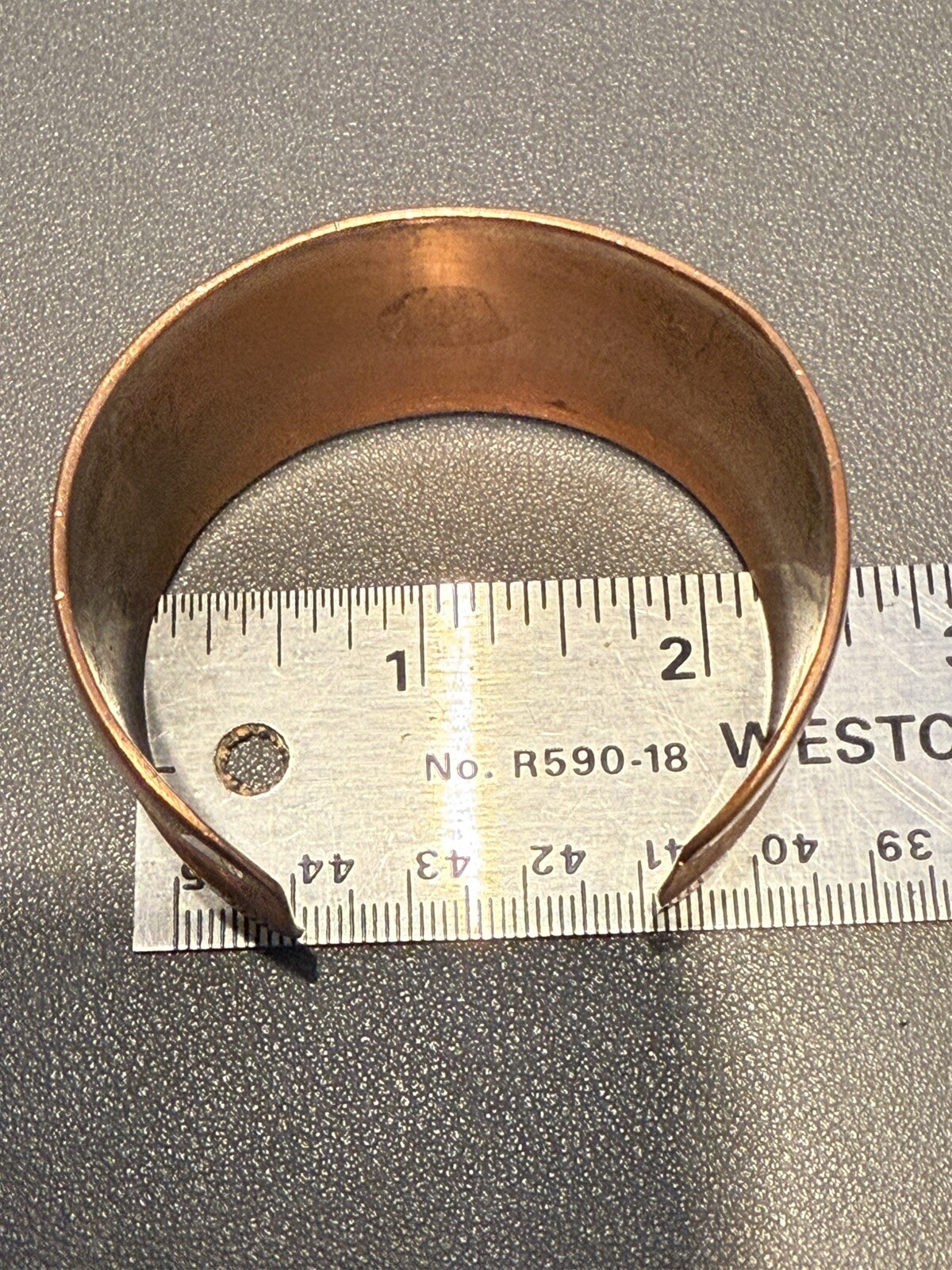 Vintage Dionne Cole Solid Copper Cuff Bracelet 1.… - image 13