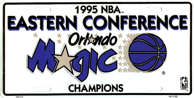 ORLANDO MAGIC NBA 1995 EASTERN CONFERENCE CHAMPS LICENSE PLATE TAG #782-00