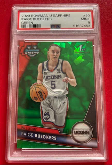 2023 Bowman Chrome U Sapphire 1st Paige Bueckers Green ICE 78/99 PSA 9 MINT