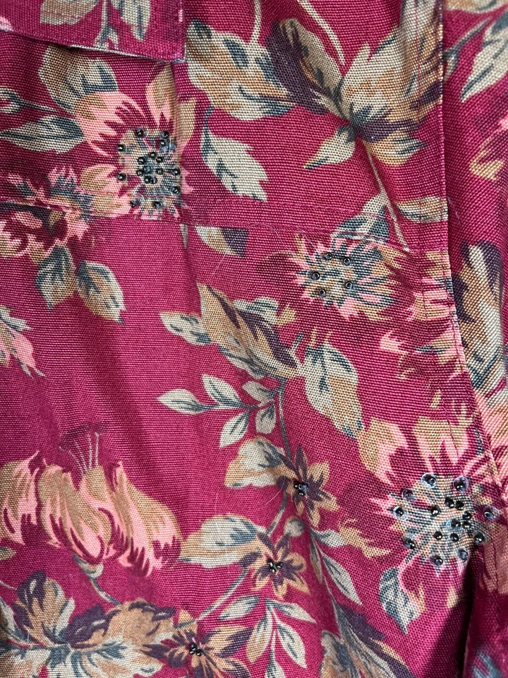 Alfred Dunner Red Leaves Floral Button Down Autumn Fall Jacket Women's Size 12 - Image 4 of 4