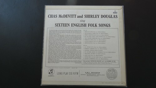 LP Chas Mcdevitt/Shirley Douglas - 16 English Folk Songs / Near Mint (NM) - Picture 2 of 3