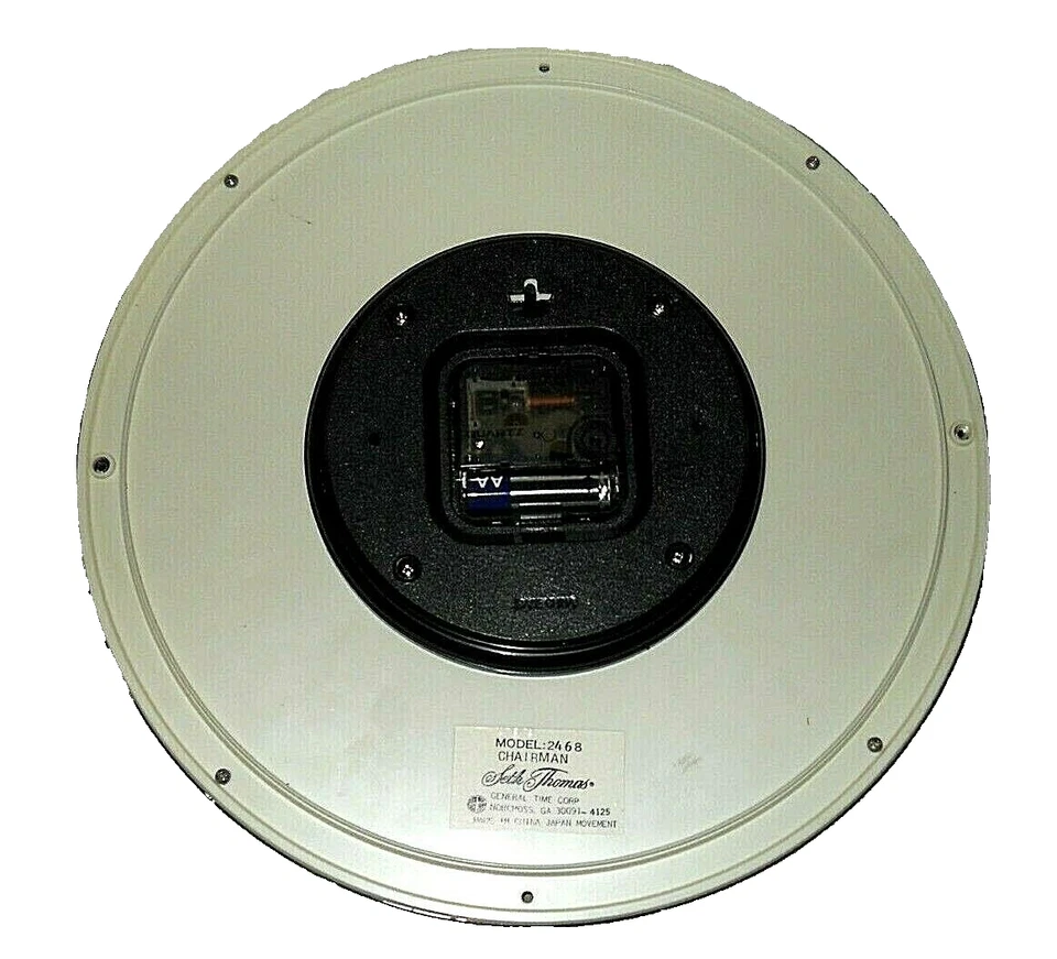 RELOJ DE COLECCIÓN SETH THOMAS 12" PRESIDENT MODELO 2468 L GRAN ESTILO OFICINA PROFESIONAL Foto 4 de 4