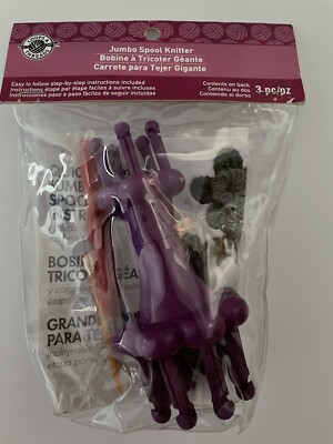 Loops & Threads Jumbo Spool Knitter Craft Kit NIP 3-piece Purple Kids