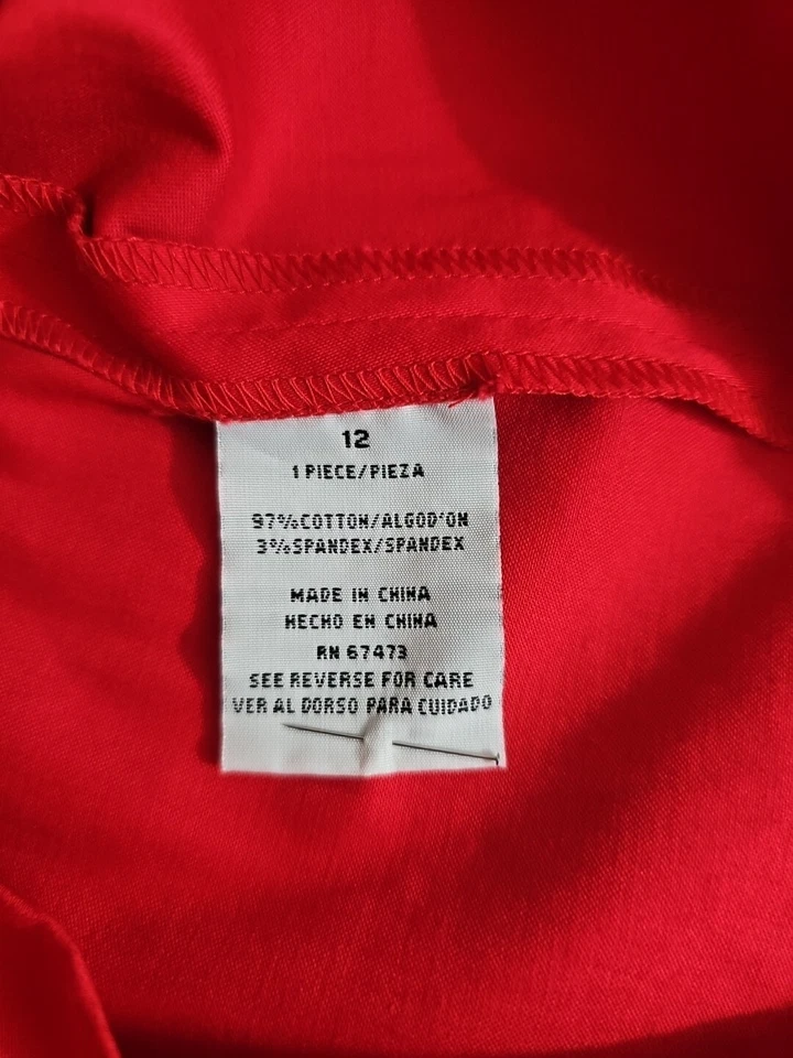 JULIAN TAYLOR ~Mujer Talla 12~ Vestido Rojo Ajuste y Acampanado Sin Mangas con Cinturón Sin Forro. Foto 4 de 4