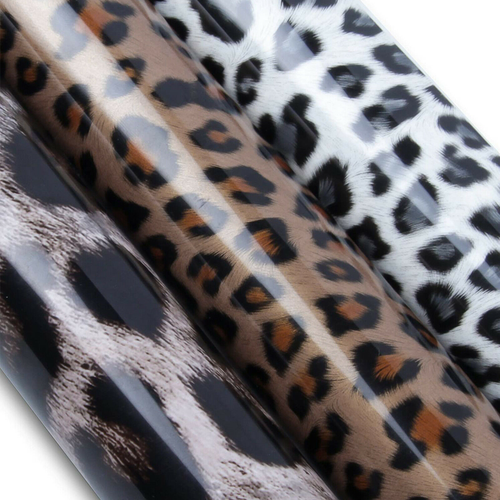 10"x60" Leopard Pattern Iron Heat Transfer Vinyl Wild Animal Print HTV T-Shirt - 第 1/22 張圖片