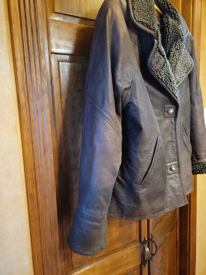 Metropolitan New York Mens Brown Bomber Jacket-coat Sherpa Lined XS - Image 4 of 4