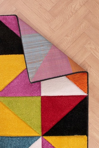 Spectra Carved Rug for Living Room Bright Multi Coloured Geometric Hallway Rugs - Picture 48 of 99