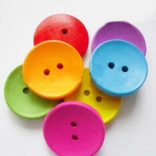 Mixed Color Wooden Buttons - 20mm - Multi Colors - 4 Hole - Mixed Wood Button (Z