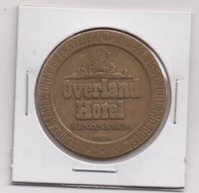 1966 Franklin Mint OVERLAND HOTEL - $1.00 Gaming / Casino Token - Reno, NV 