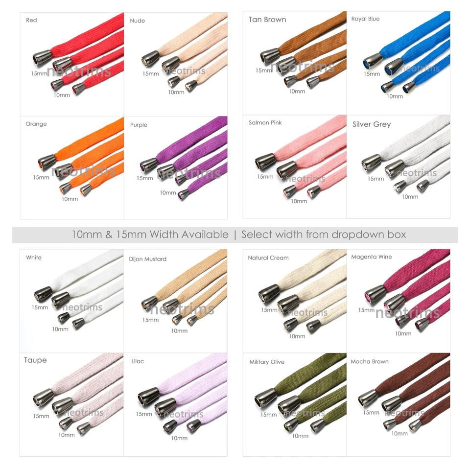 Drawstring Cord Flat Cotton Sweatshirt Hoodie String Gunmetal Toggles,10/15mm - image 3 of 4