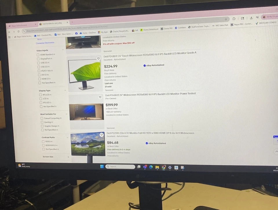 LG 24BL450Y-B 24" FHD IPS Monitor Built-in Speakers w/Adjustable Stand - Image 2 of 4