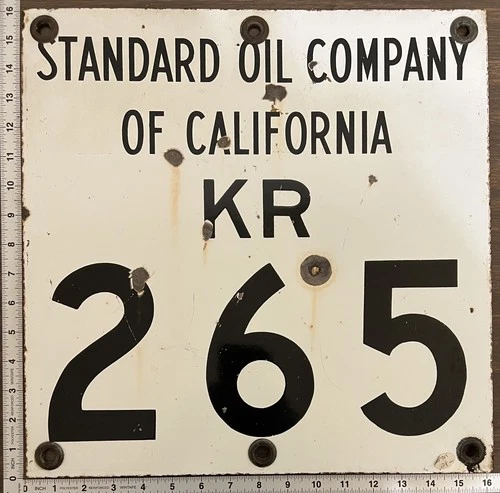 Vintage Porcelain Oil Field Sign - Standard of California - KR 265