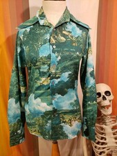 Vintage 1970s Kennington California Disney Mickey Mini Print Mens Shirt
