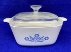 Vintage Corning Ware Blue Cornflower 22 oz Petite Pan P-43-B with Pyrex Lid
