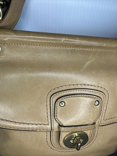 VTG Coach Purse Tan Leather Willis Legacy Turn Lock Handles Crossbody Bag -READ- - Picture 7 of 21