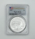 2005 $1 American Silver Eagle PCGS MS70 First Strike Flag Label POP 559