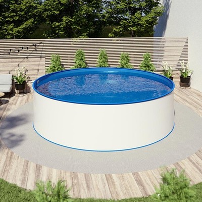 Aufstellbecken Ø 2,50 x 0,90 m Folie blau 0,6mm EB, Stahl 0,4mm Kinder Pool