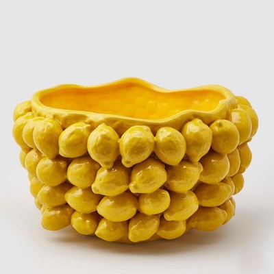 EDG Enzo De Gasperi Vase Chakra Zitronen 42 cm Keramik gelb