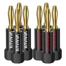 Banana Plugs Closed Dual Screw - Gold Plated Speaker Plugs Connector for Sp...