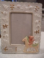 Mikasa porcelain Christmas baby photo/picture frame mint condition low shipping 