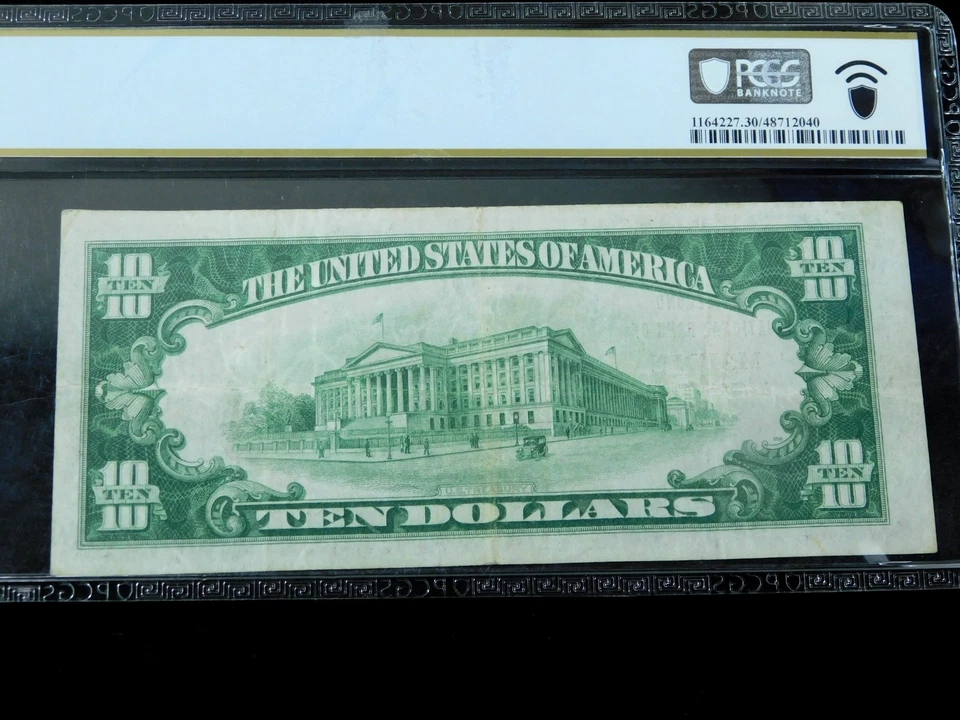 1929 $10 National Bank of Malden Massachusetts Brown Seal Note - PCGS 30 - Image 4 of 4