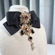 Hot Women Court Bow Tie Rhinestone Pins Neckties Wedding Accessories Business