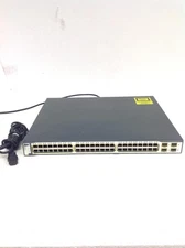 Cisco Catalyst 3750 Series PoE-48 WS-C3750-48PS-S 48-Port Ethernet Switch, WORKS
