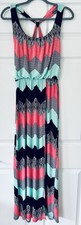 Chevron Pattern Sleeveless Maxi Dress