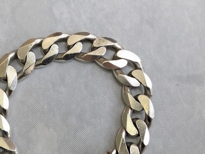 Vintage Sterling Silver Cuban Bracelet 8.5