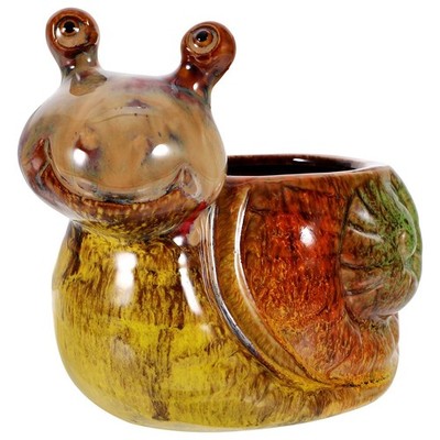 1pc Snail Pot Decoration Cute Animal Planter Tabletop Pot Resin s Indoor Deco...