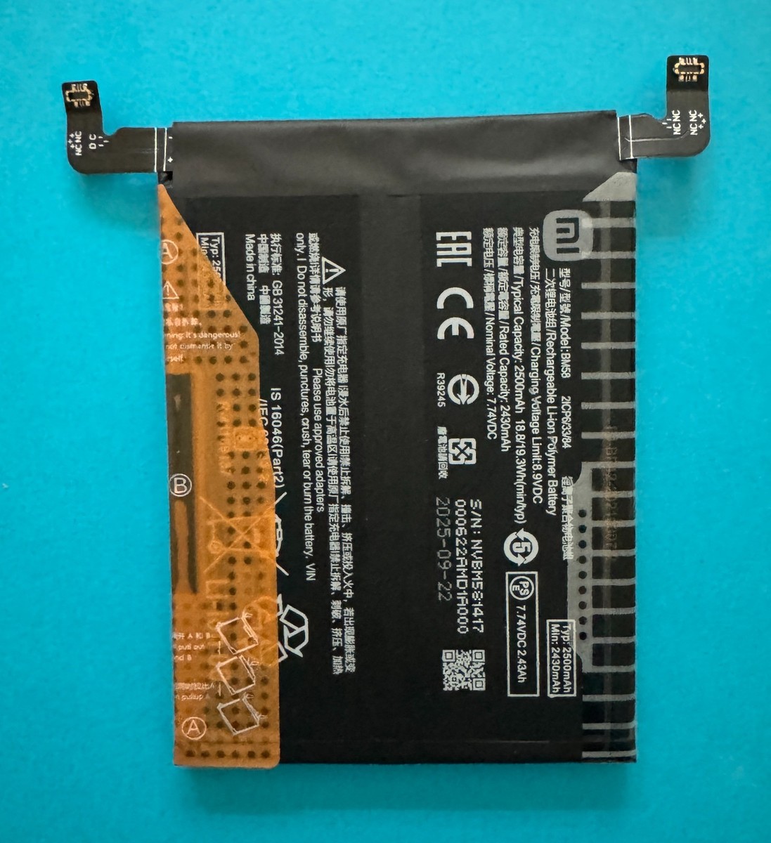 BATTERIE ORIGINE BM58 OEM XIAOMI MI 11T Pro 5G 2107113SG 5000 mAh