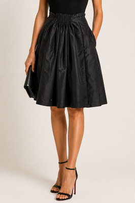 Stella McCartney Black Gathered Drawstring A-Line Skirt 40 NWT $795