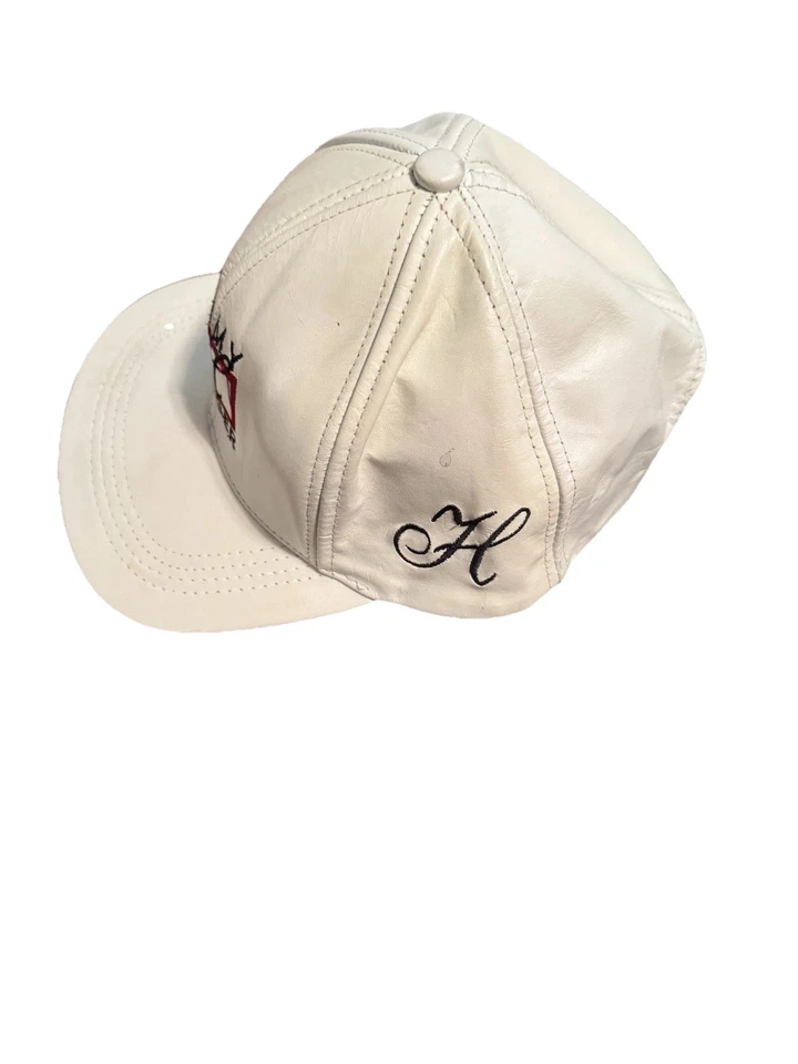 Tommy Hilfiger Vintage Para Hombre Cuero Marrón Bordado Logo Gorra Sombrero Correa Trasera Foto 4 de 4
