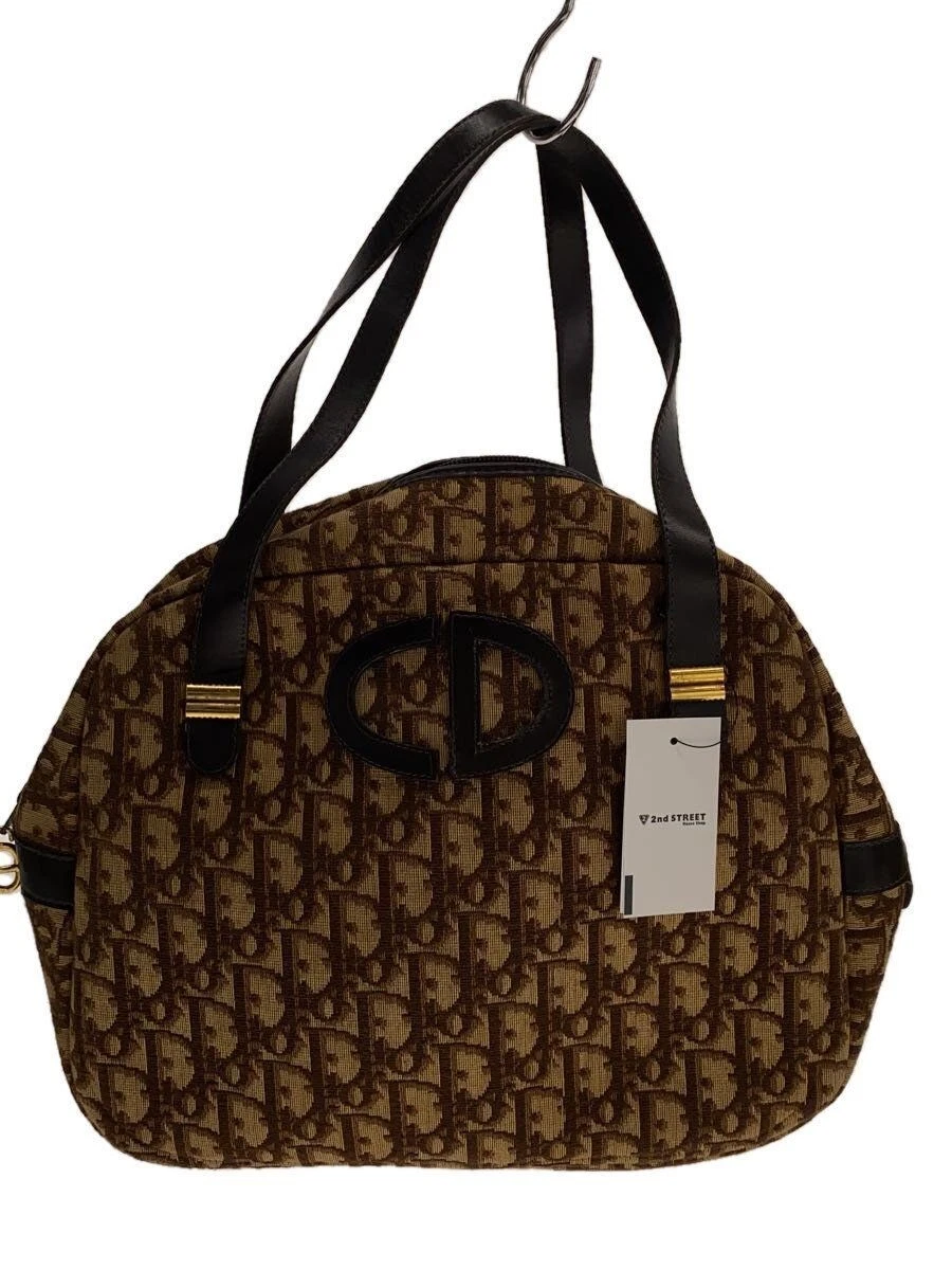 Sac à main Christian Dior motif trotteur marron occasion