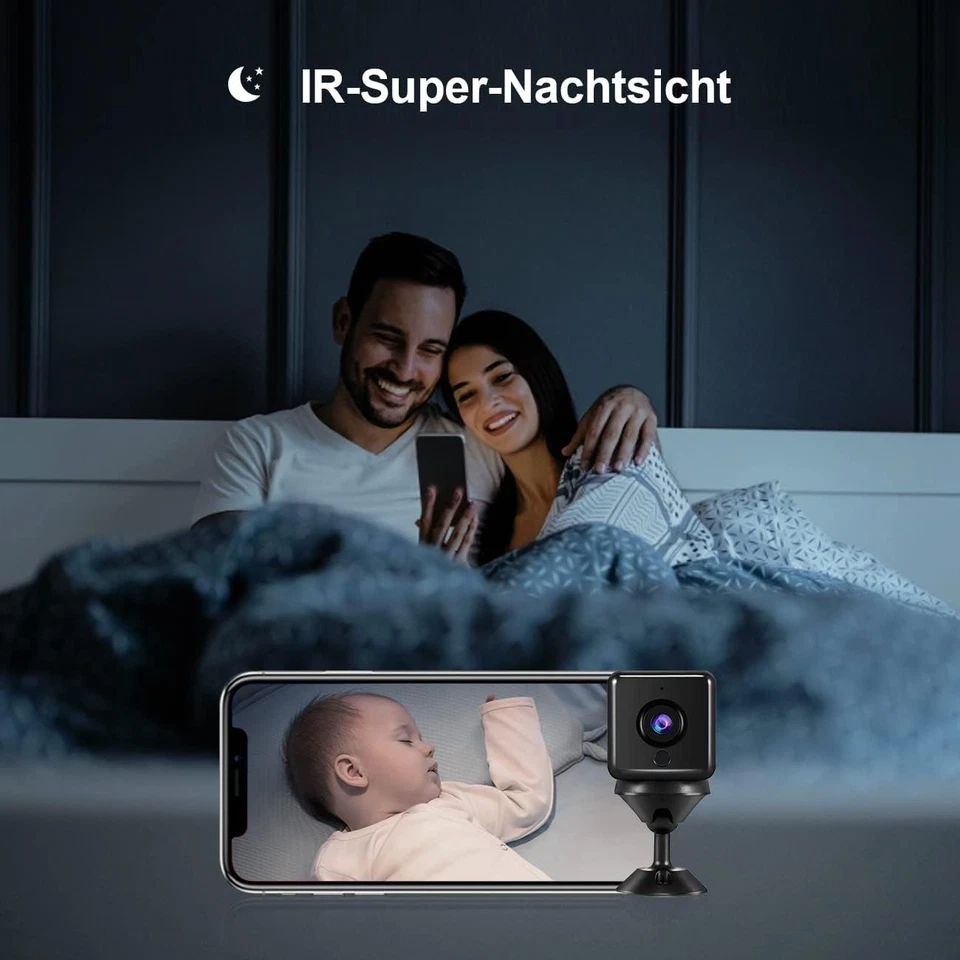 Mini Kamera Wireless WLAN WiFi Camera Überwachungkamera Spycam1080P HD 1000 mAh - Bild 3 von 4