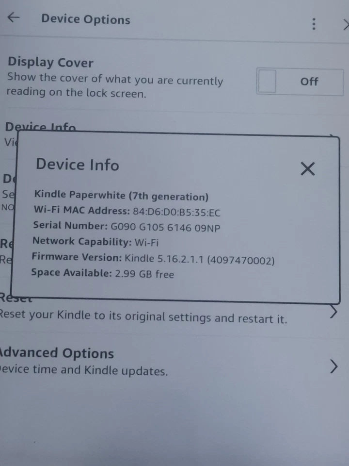 Amazon Kindle Paperwhite 7th Generation, 6” Display, 4GB WiFi Black 09NP - Image 3 of 4