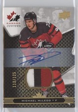 2018 Upper Deck Team Canada Juniors Premium Swatch /125 Michael McLeod Auto 09tc