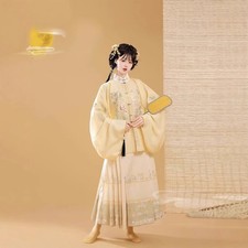 Original Hanfu Chinese Ancient Ming Dynasty Stand Collar Embroidered Set