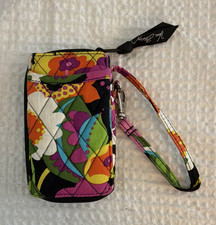 Vera Bradley Quilted Floral Multicolor Zip Wristlet Wallet w/ Wrist Strap