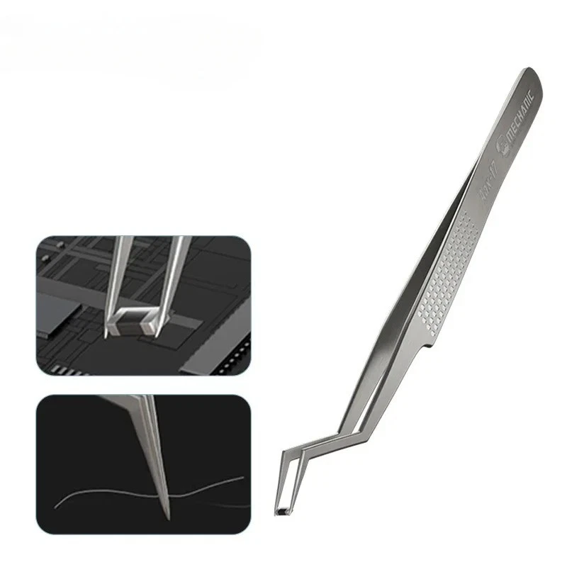 Pinzas de Acero Inoxidable AAX-17, Alta Dureza IC Chip Micro Reparación Alicate Herramienta Foto 2 de 4