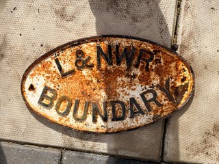 cast iron railway boundary sign