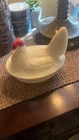 Westmoreland Vintage Milk Glass Hen On Nest White, Red