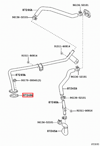 Genuine Lexus LX450 FZJ80 1FZ 4.5 Petrol Heater Water Outlet Pipe Gasket - Picture 8 of 16