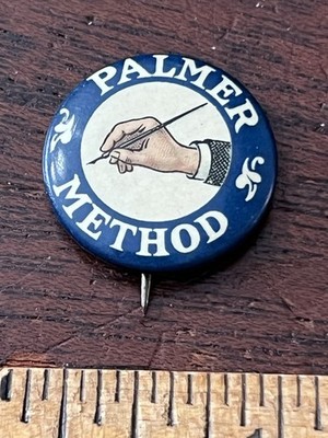 Palmer Method Writing Pinback Button, 7/8 in. Dia Backing Paper
