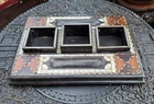 BEAUTIFUL WRITING DESK / INKWELL / INLAY FEATHER HOLDER / 19TH CENTURY WORK TO RESTORE