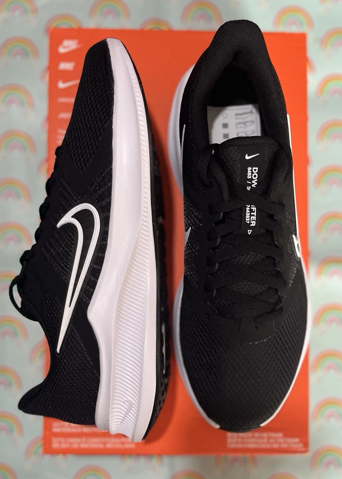 Nike Downshifter 11 Uomo UK 5 5 EUR 38 5 Nero Bianco Dk Grigio Fumo