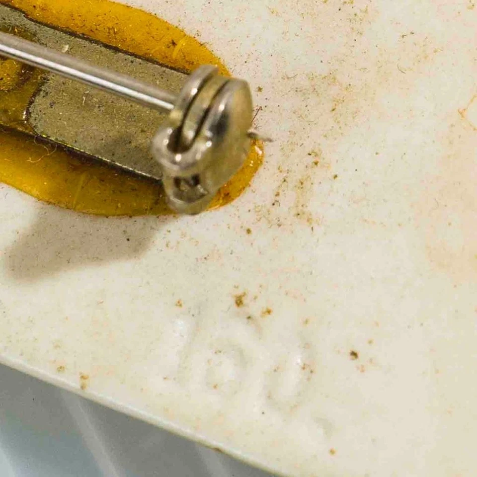 Brooch Porcelain Hand Painted Floral Design - Image 4 of 4