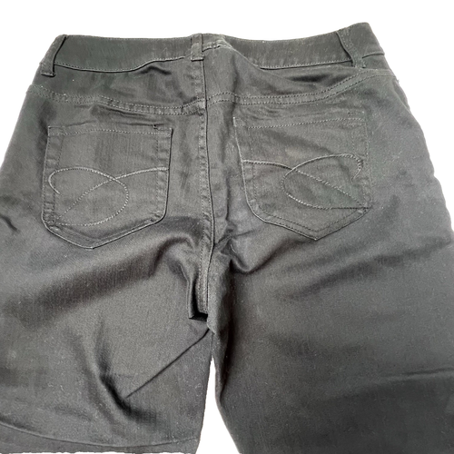 Chico's Platinum Denim Black Stretch Slim Leg Cotton Pants Sz.0.5 Short US 6S - Picture 12 of 17
