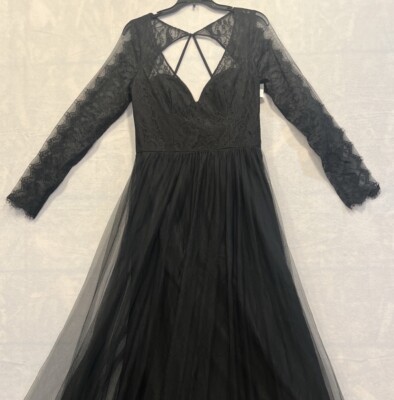 Women s Black Lace Long Sleeve HAYLEY PAIGE 5819M - SIZE6